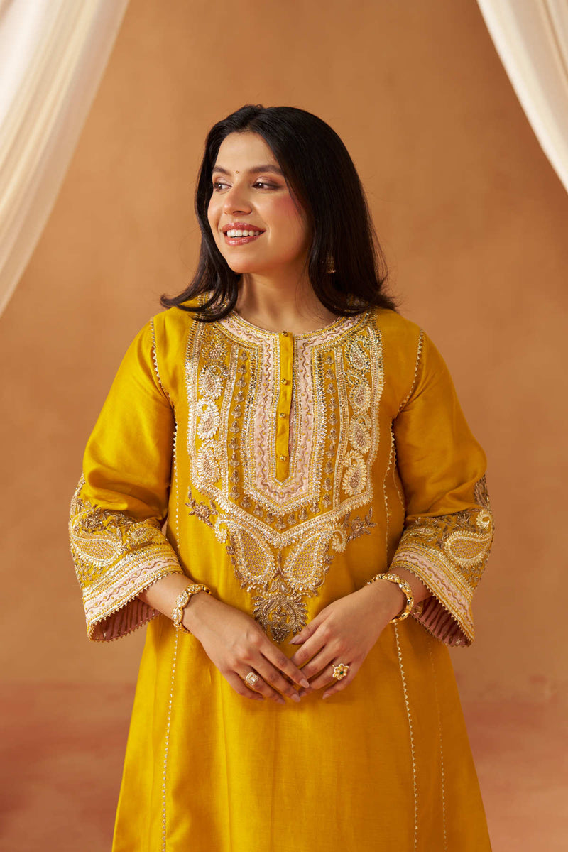 Zimal mustard chauga with salwar