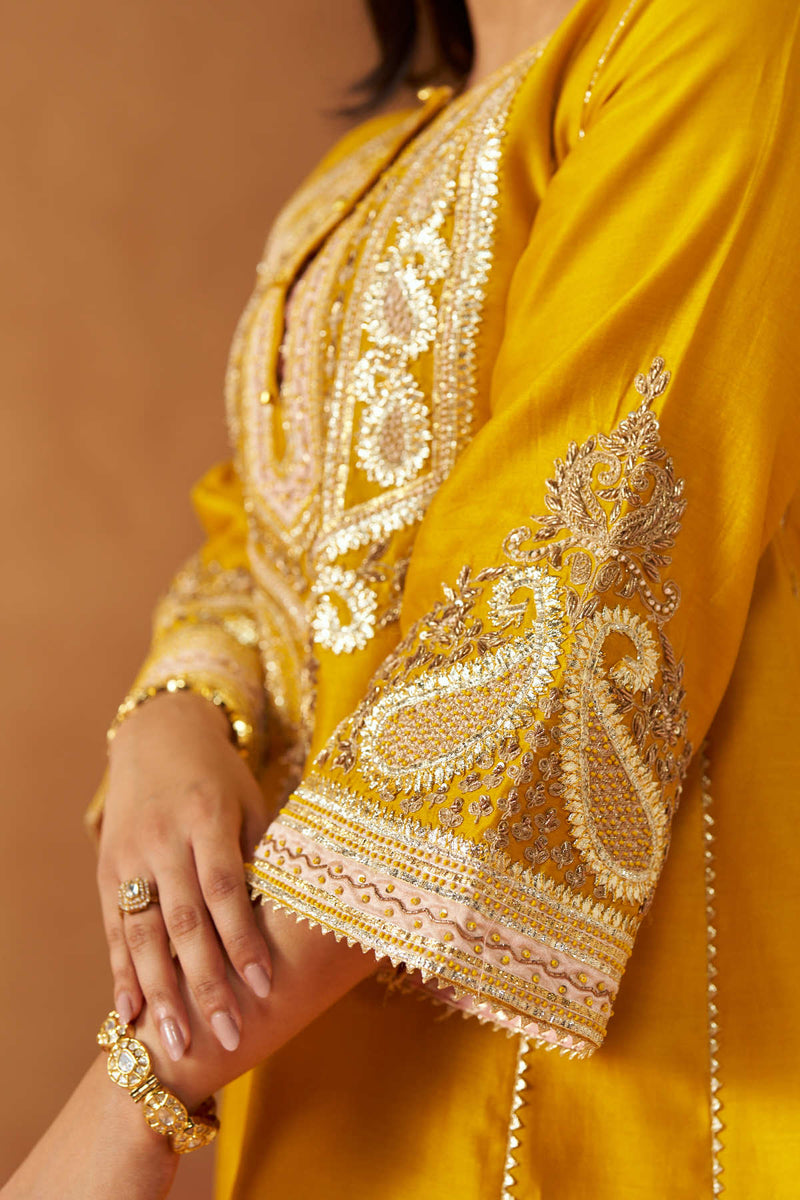 Zimal mustard chauga with salwar and dupatta