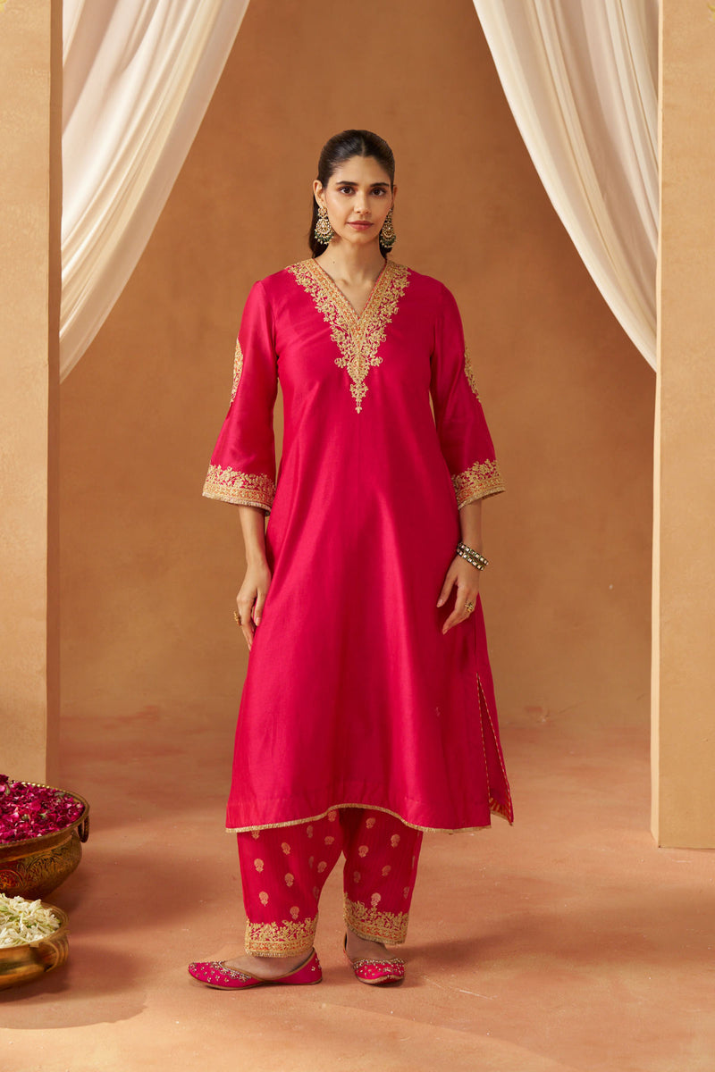 Liana Hotpink with Dupatta Chauga and Dupatta