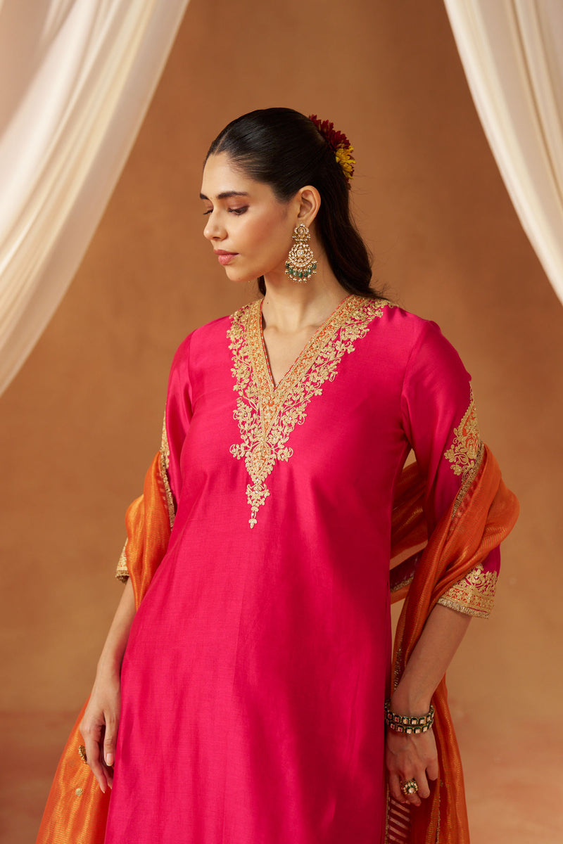 Liana Hotpink with Dupatta Chauga and Dupatta