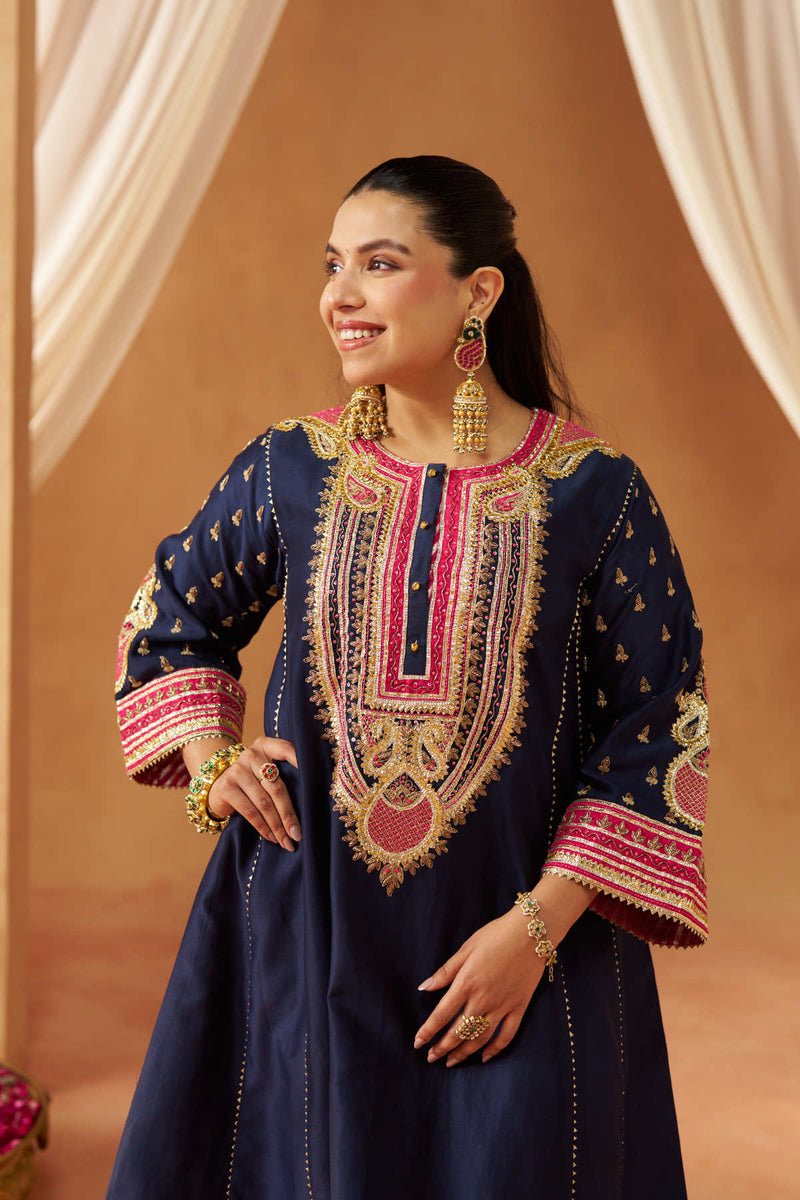Riva deep blue chauga with salwar