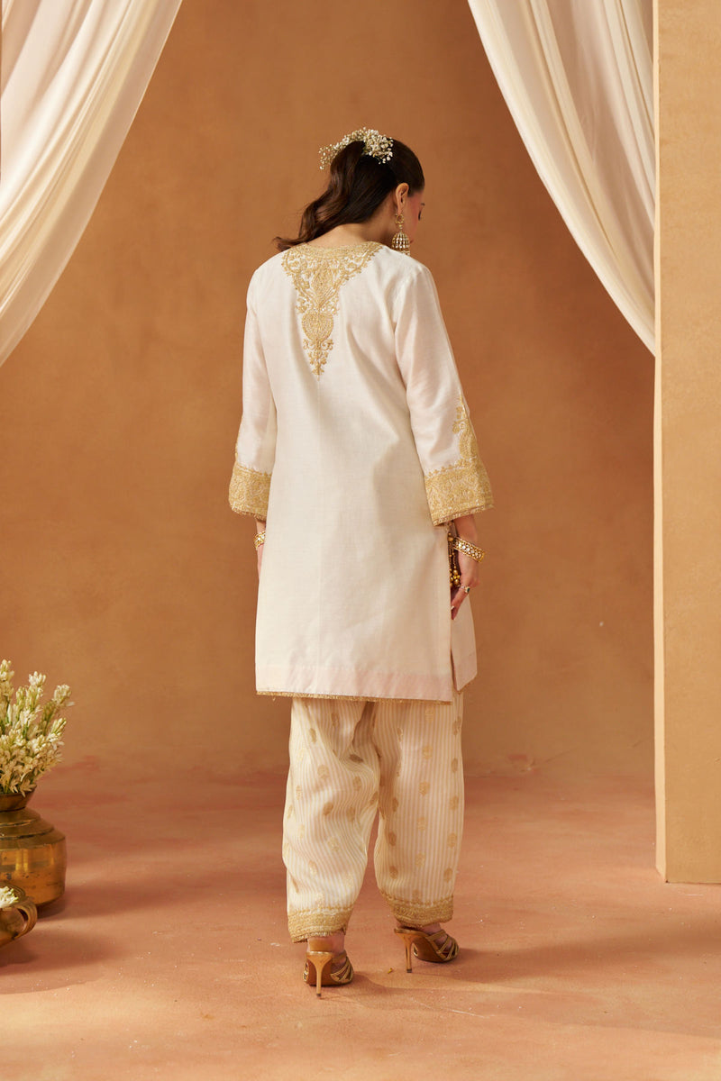 Adeela Daisy Ivory Kurta with Salwar and Dupatta