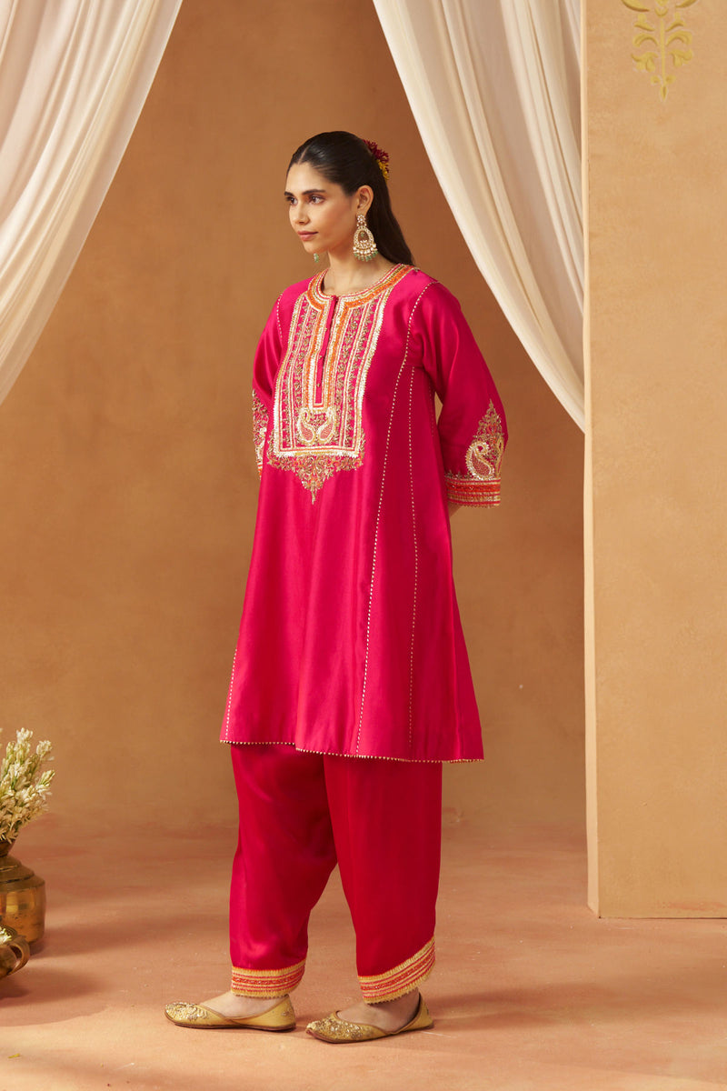 Daneen hotpink chauga with salwar and dupatta