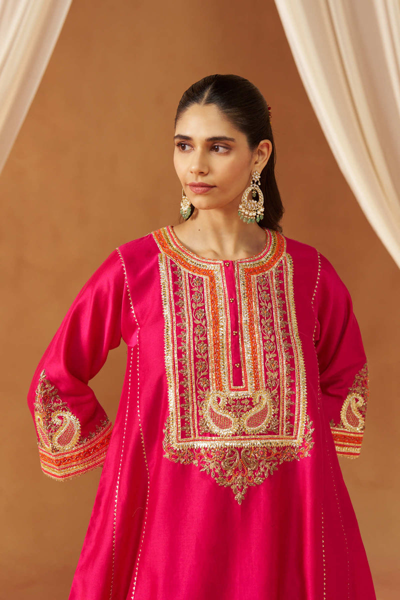 Daneen hotpink chauga with salwar