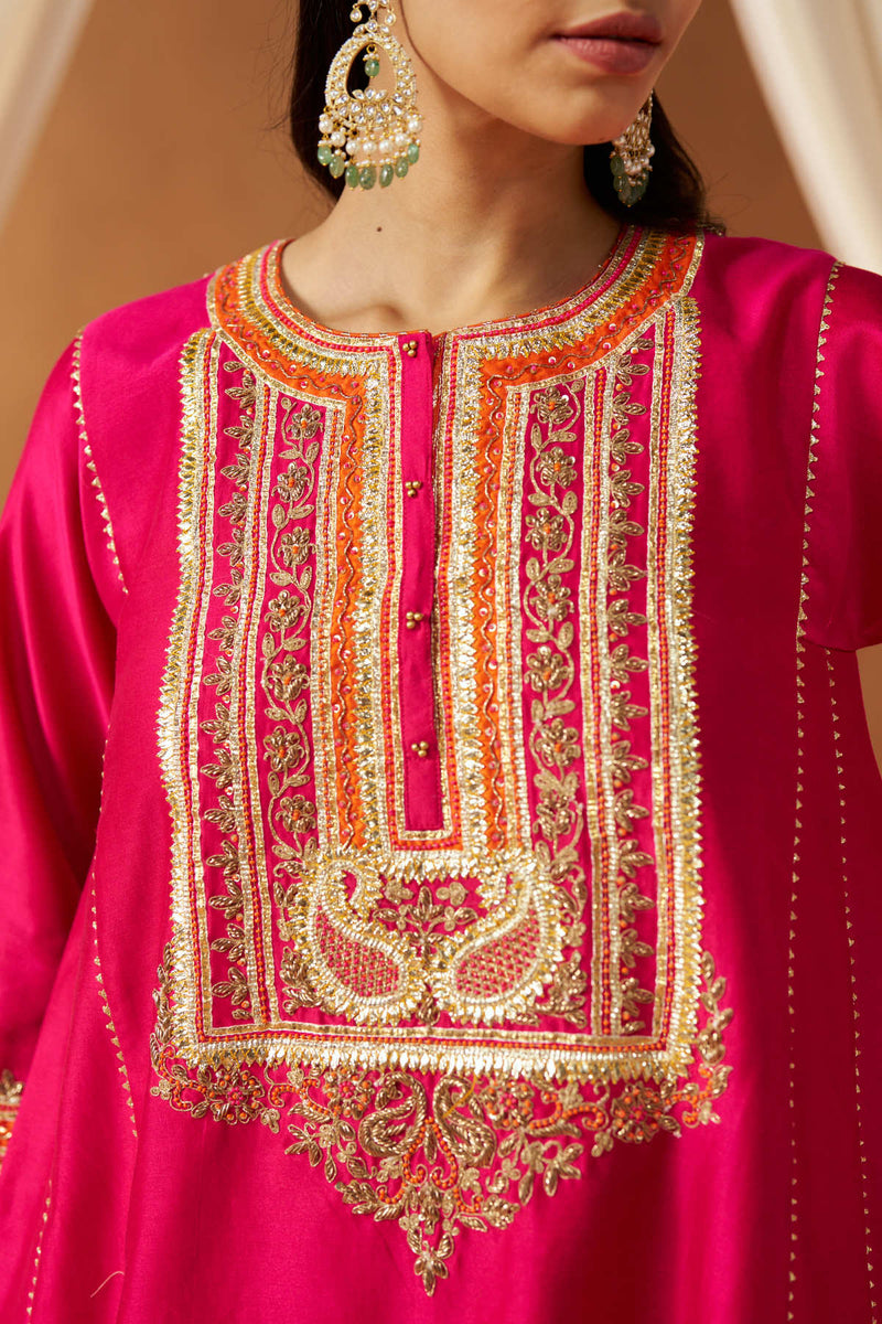 Daneen hotpink chauga with salwar