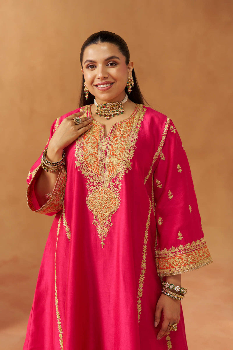 Maahgul Hotpink Kalidaar Chauga with Salwar with Dupatta