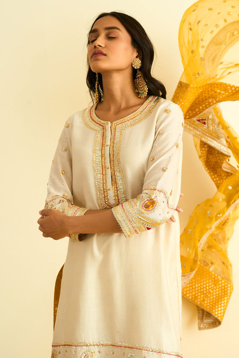 Shabina- Short kurta with garara and dupatta