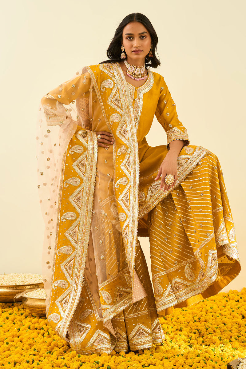 Shafna-Short kurta with garara and dupatta