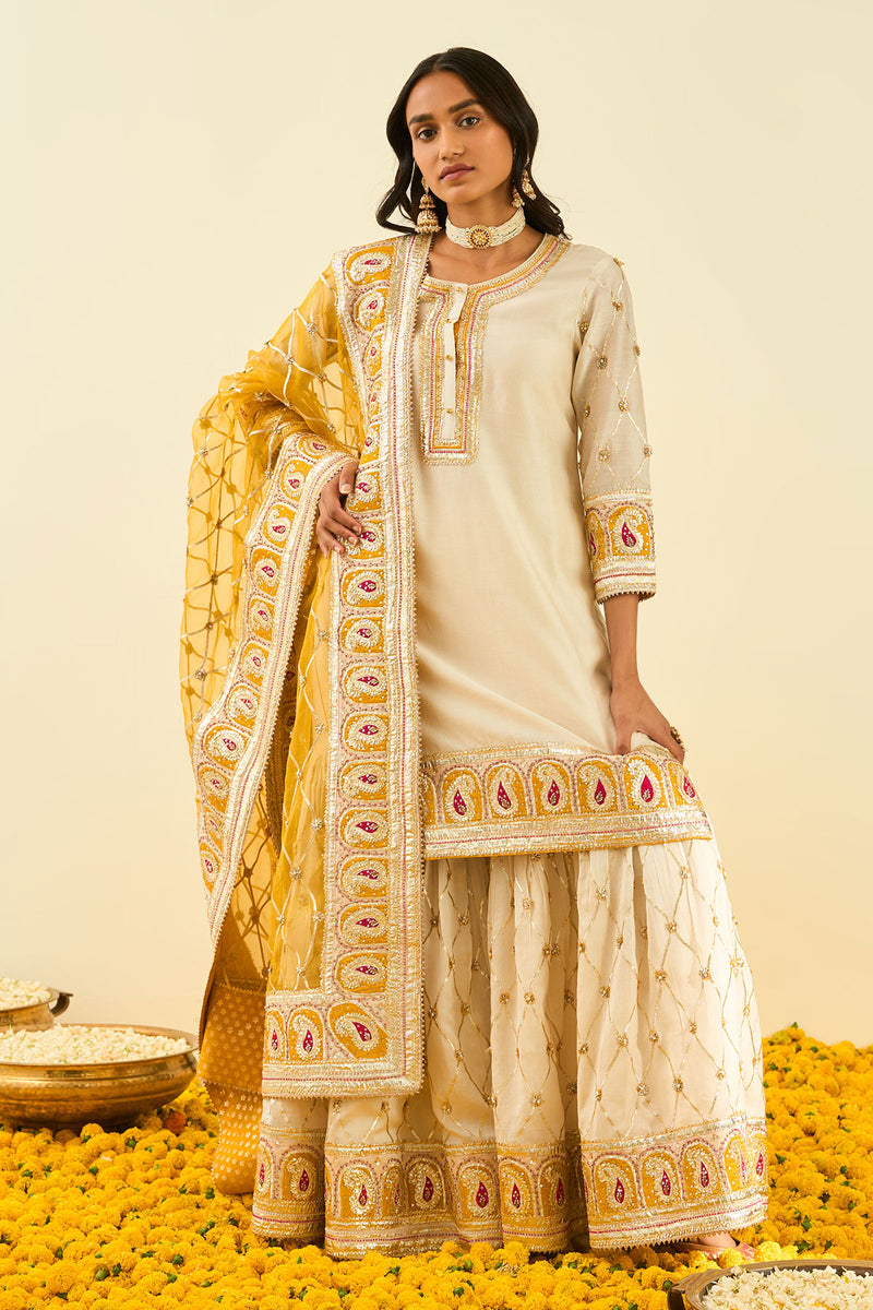 Shabina- Short kurta with garara and dupatta