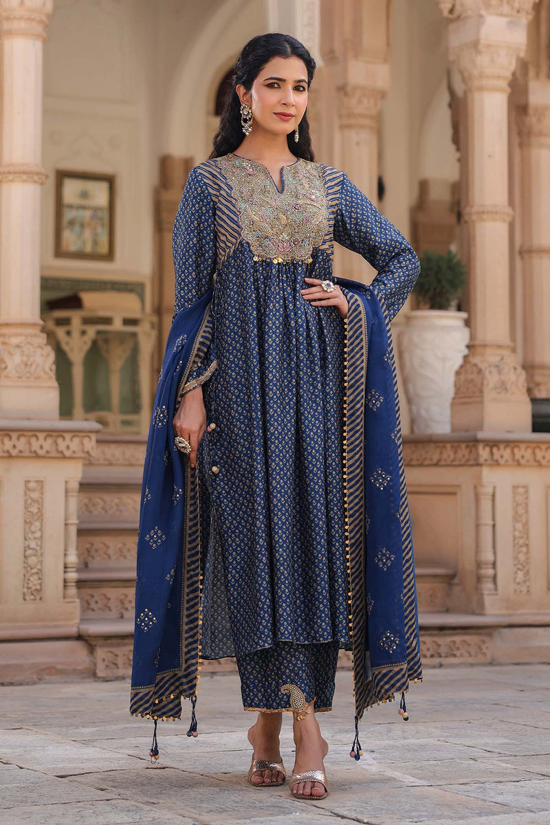 Riwayat Printed Frockstyle Kurta Set