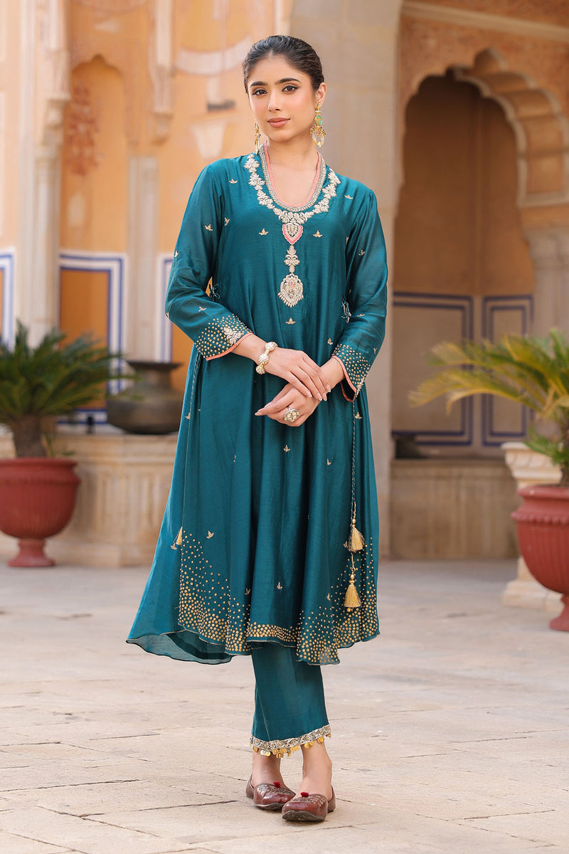 PAKEEZAH PAAN BUTA JODA TEAL BLUE