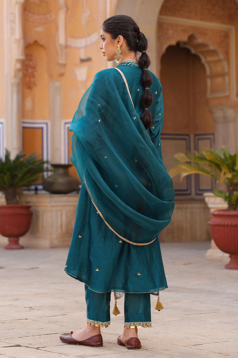 PAKEEZAH PAAN BUTA JODA TEAL BLUE