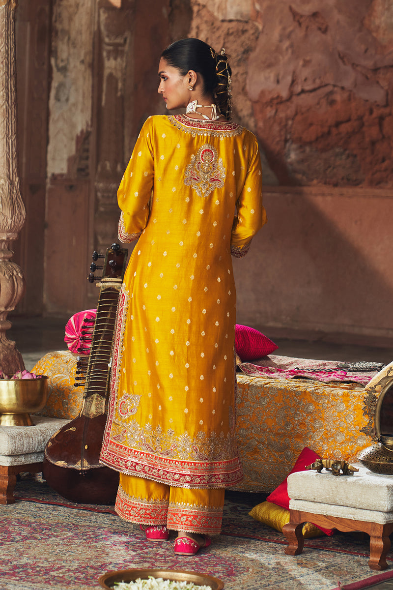 SOBIA - MUSTARD LONG KURTA WITH PALAZZO AND DUPATTA