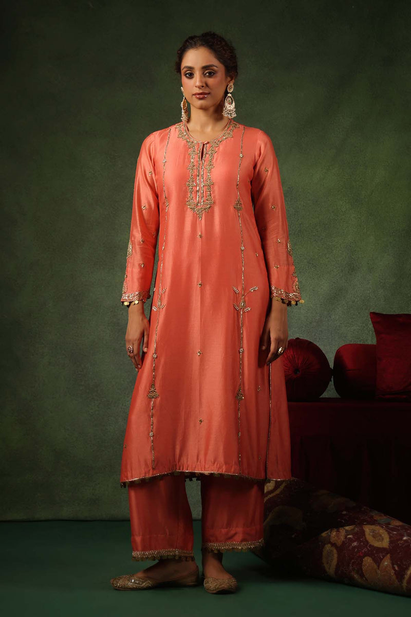 PAKEEZAH ZARDOSI PATTI BUTA JODA NARANGI