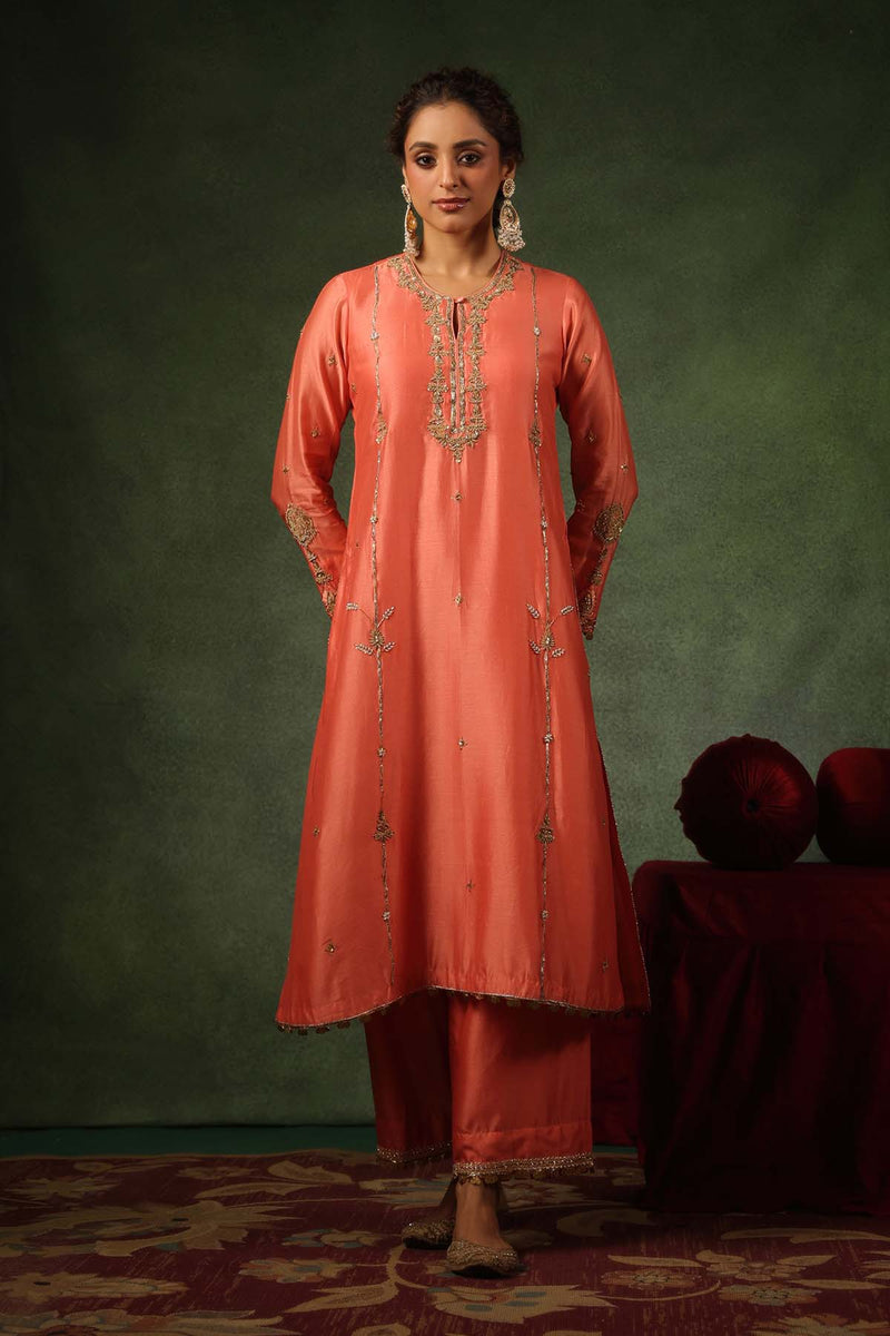 PAKEEZAH ZARDOSI PATTI BUTA JODA NARANGI