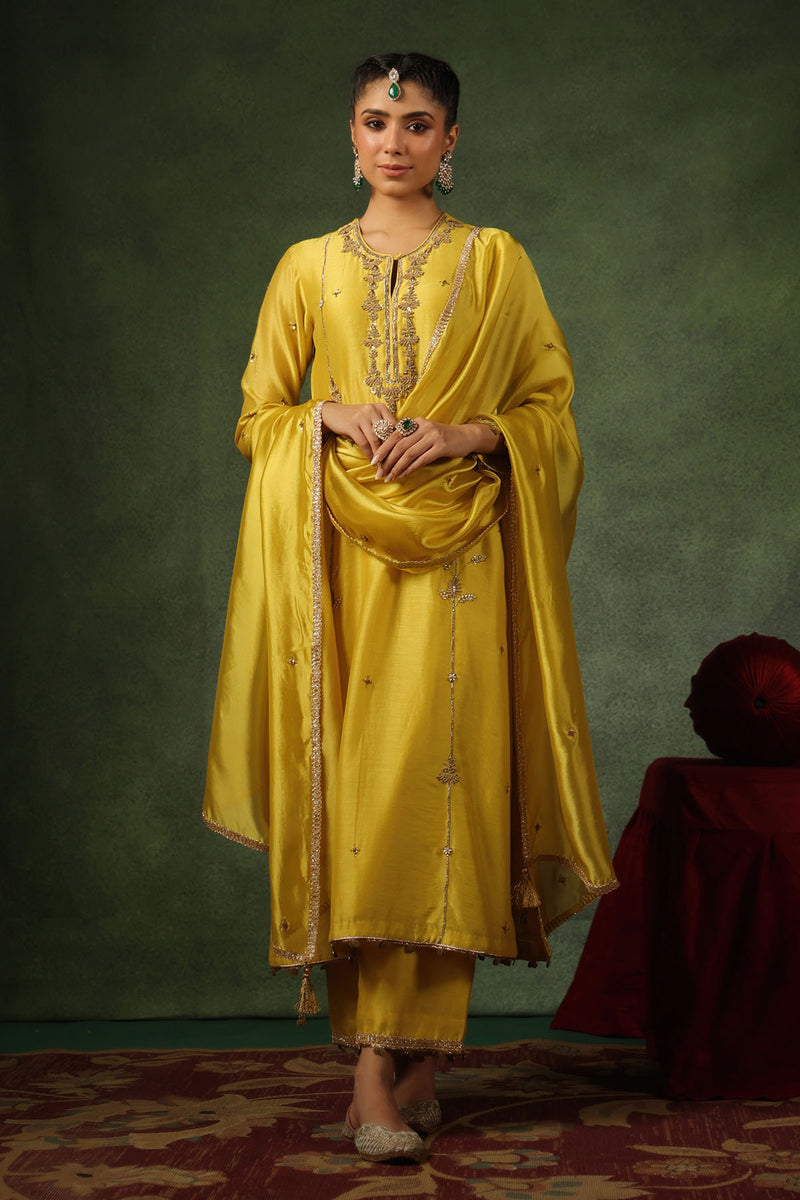 PAKEEZAH ZARDOSI PATTI BUTA JODA SUNEHRA