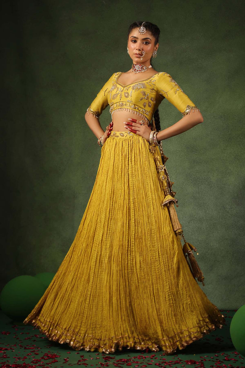 PAKEEZAH ZARDOSI PHOOL BUTA LEHENGA SUNEHRA