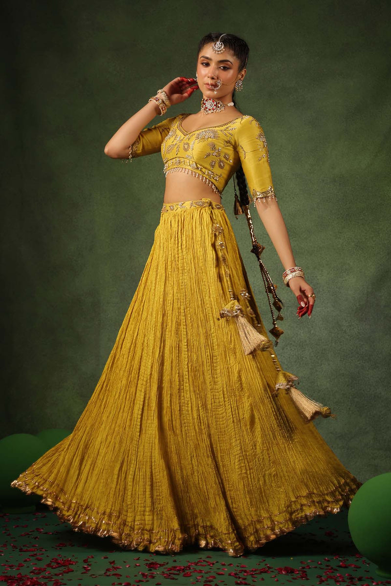 PAKEEZAH ZARDOSI PHOOL BUTA LEHENGA SUNEHRA