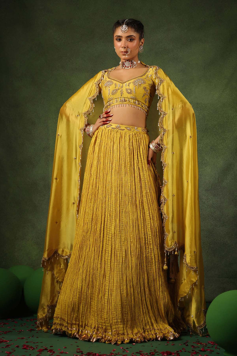 PAKEEZAH ZARDOSI PHOOL BUTA LEHENGA SUNEHRA