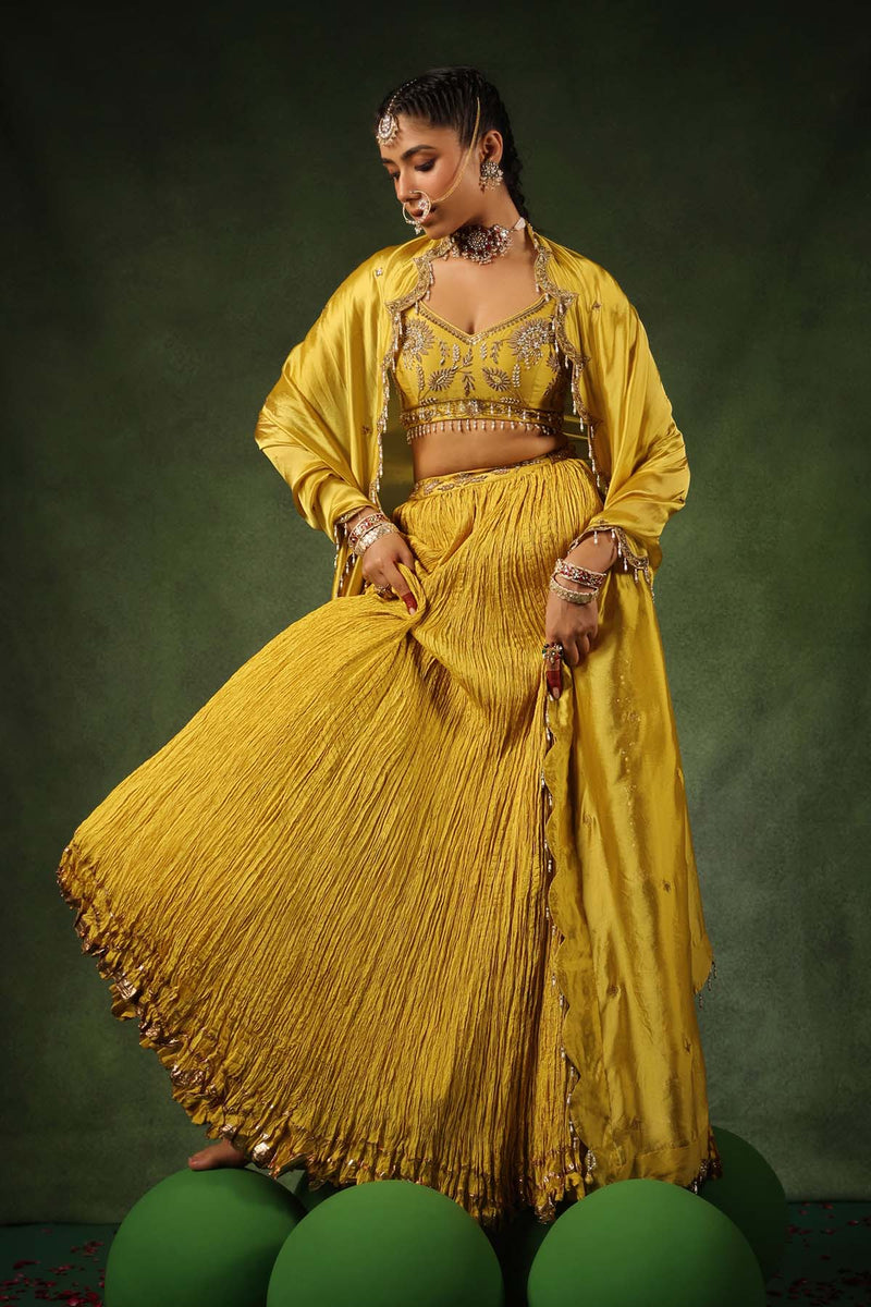 PAKEEZAH ZARDOSI PHOOL BUTA LEHENGA SUNEHRA