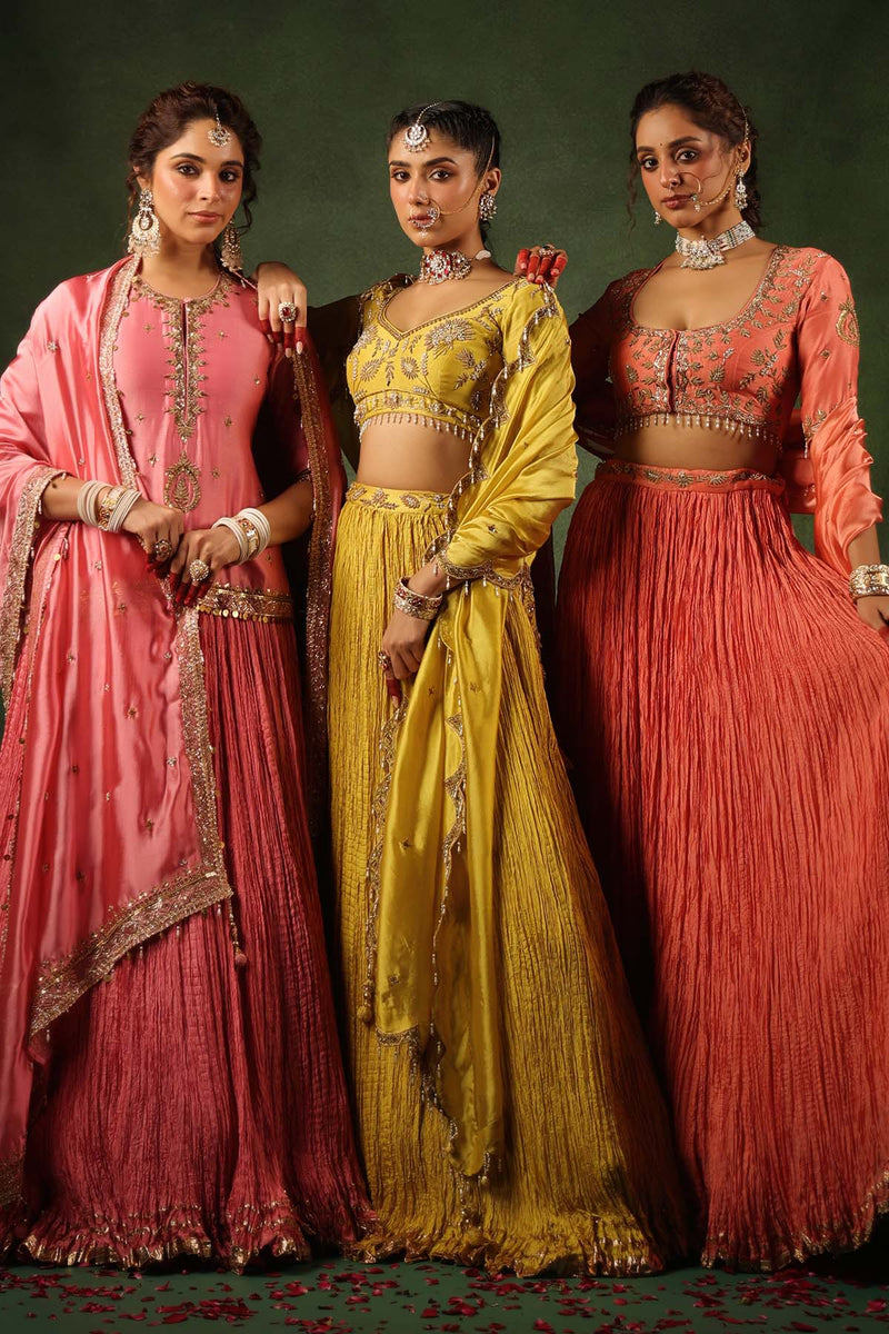 PAKEEZAH ZARDOSI PHOOL BUTA LEHENGA SUNEHRA