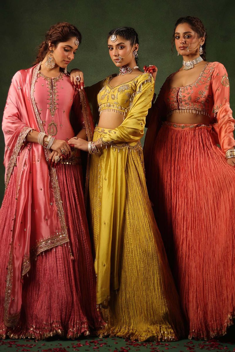 PAKEEZAH ZARDOSI PHOOL BUTA LEHENGA SUNEHRA