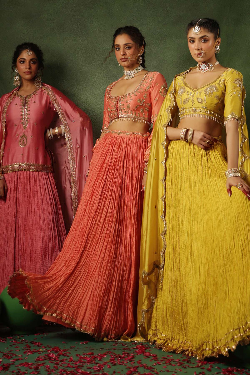 PAKEEZAH ZARDOSI PHOOL BUTA LEHENGA SUNEHRA