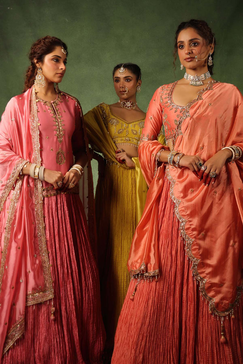 PAKEEZAH ZARDOSI PHOOL BUTA LEHENGA SUNEHRA