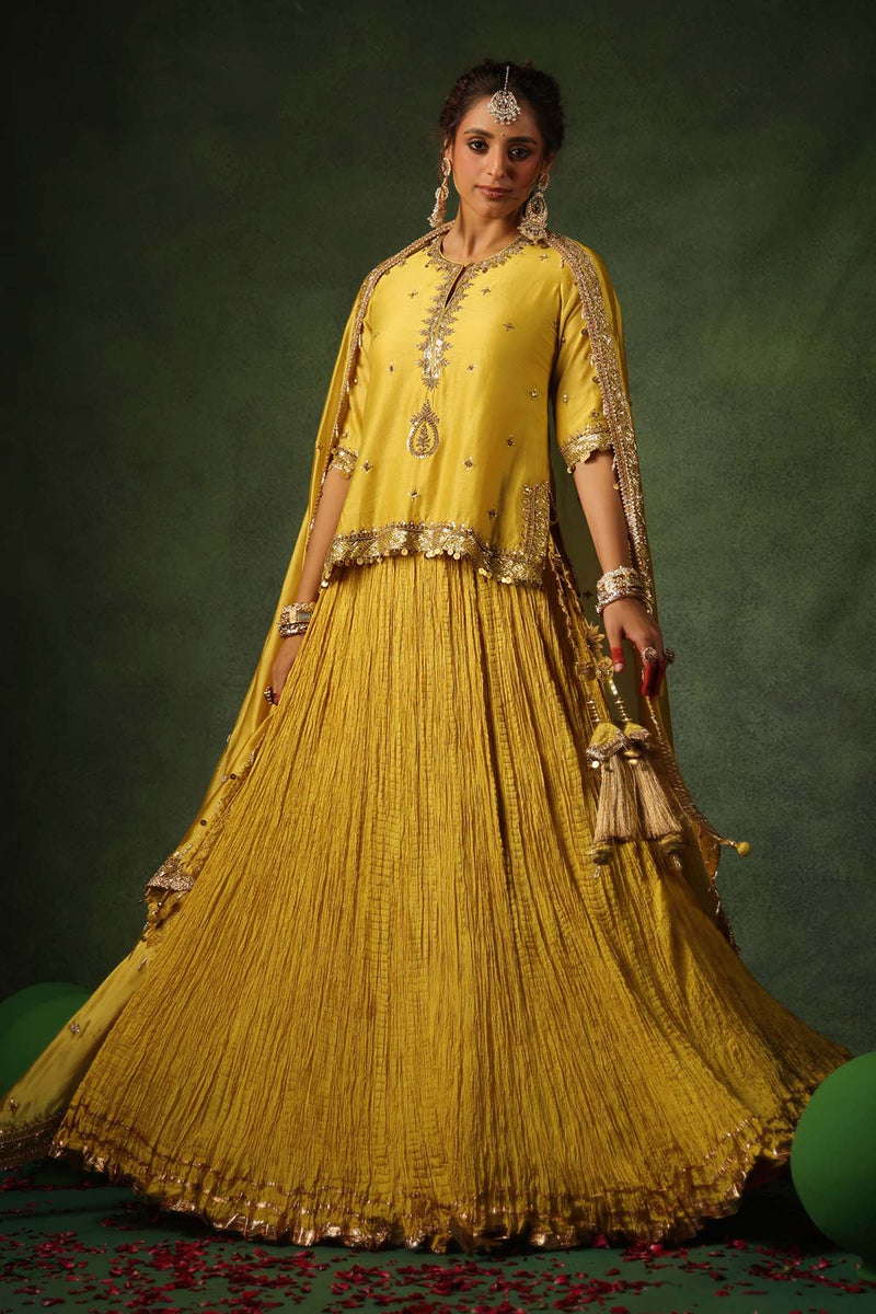 PAKEEZAH ZARDOSI AMBI KURTA LEHENGA SUNEHRA