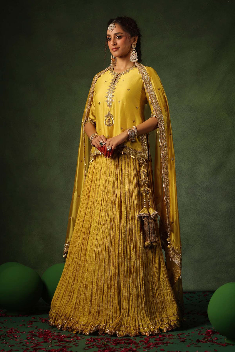 PAKEEZAH ZARDOSI AMBI KURTA LEHENGA SUNEHRA