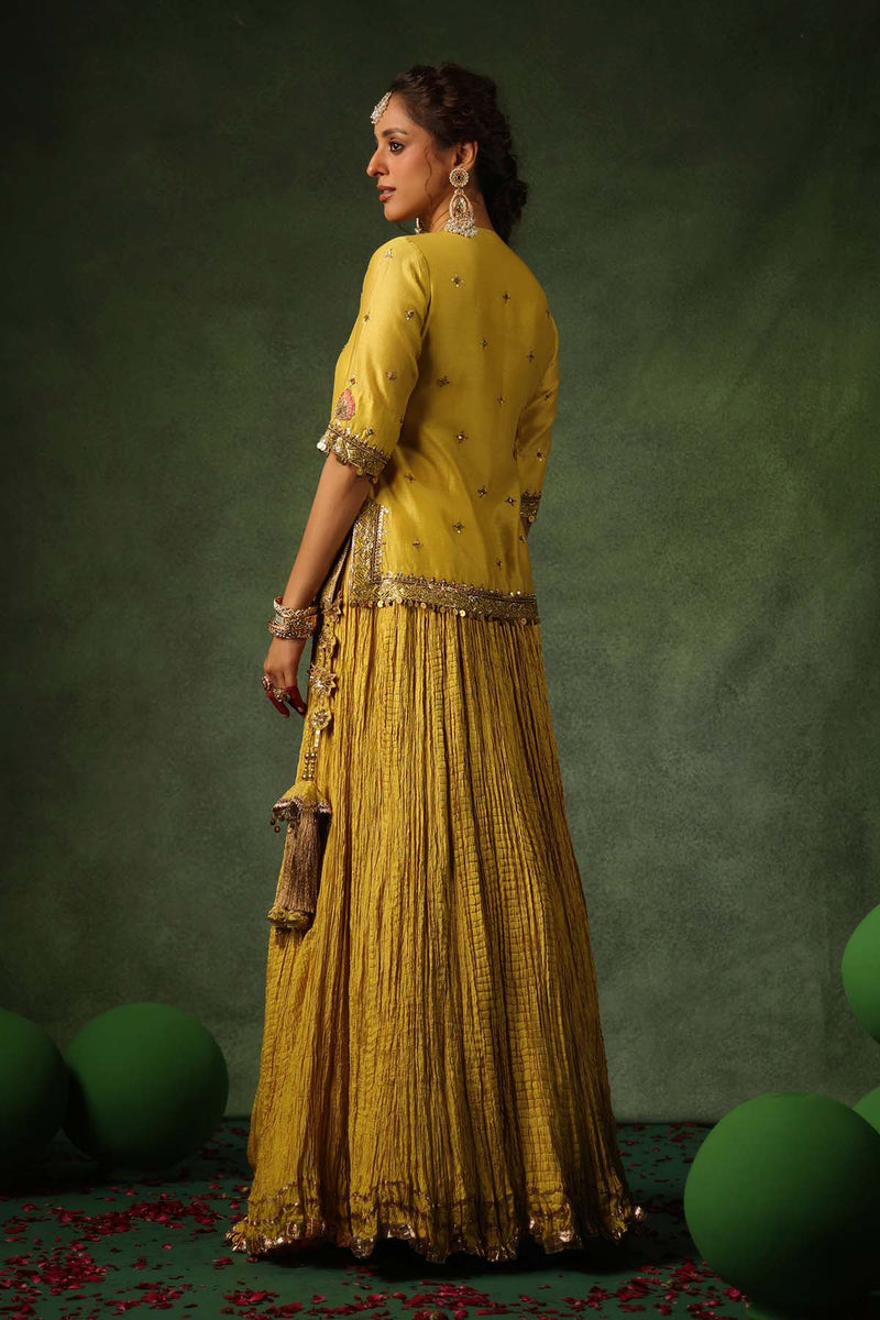 PAKEEZAH ZARDOSI AMBI KURTA LEHENGA SUNEHRA