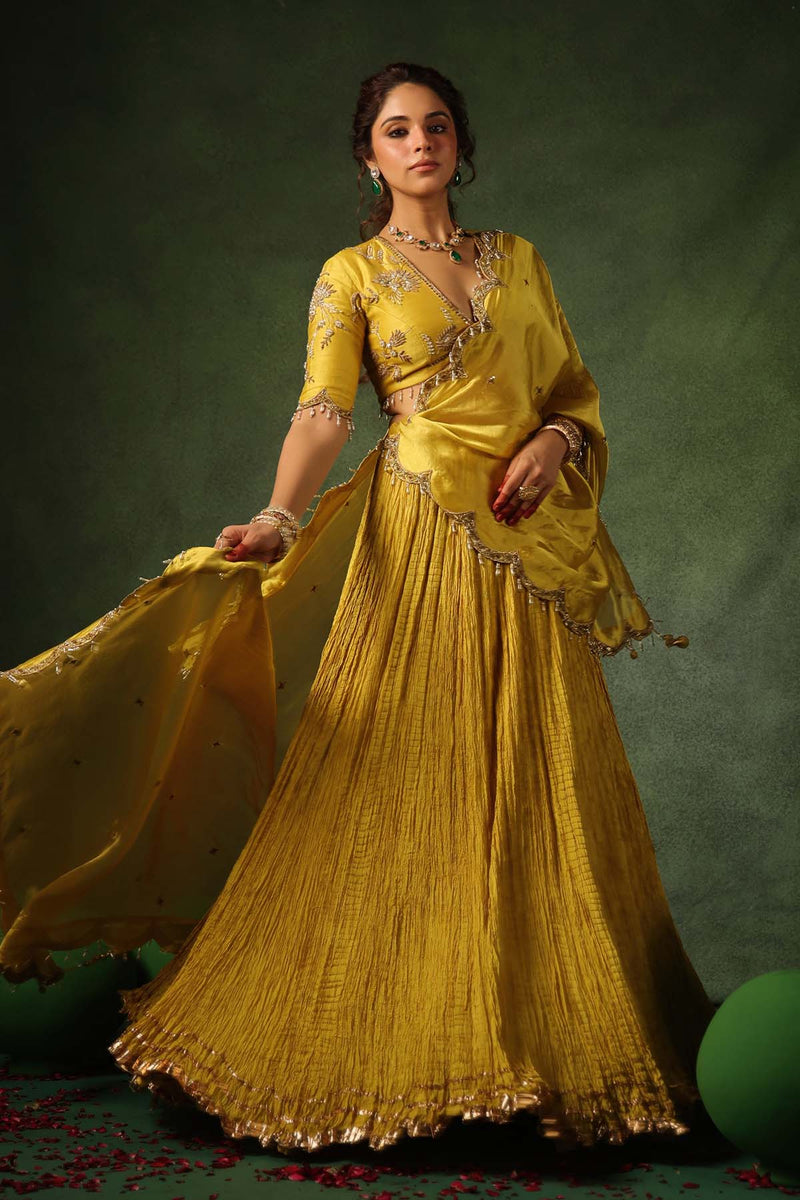 PAKEEZAH ZARDOSI BUTA LEHENGA SUNEHRA