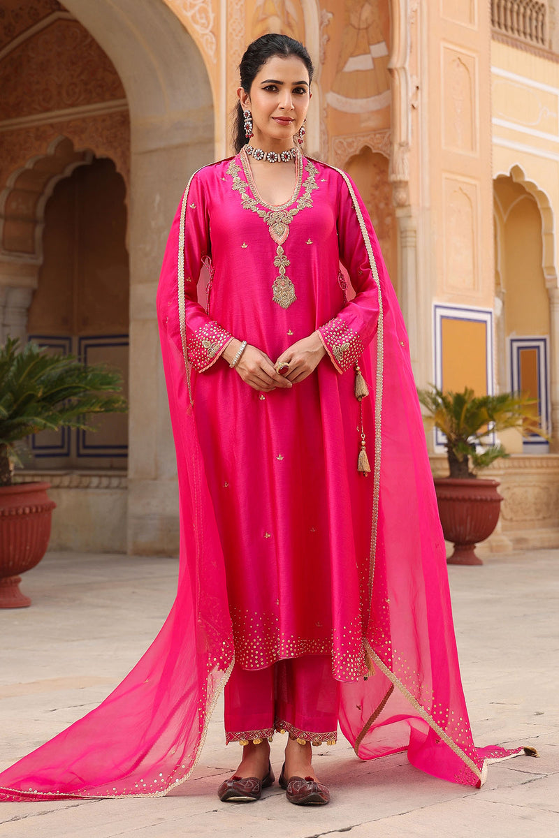 PAKEEZAH PAAN BUTA JODA HOT PINK