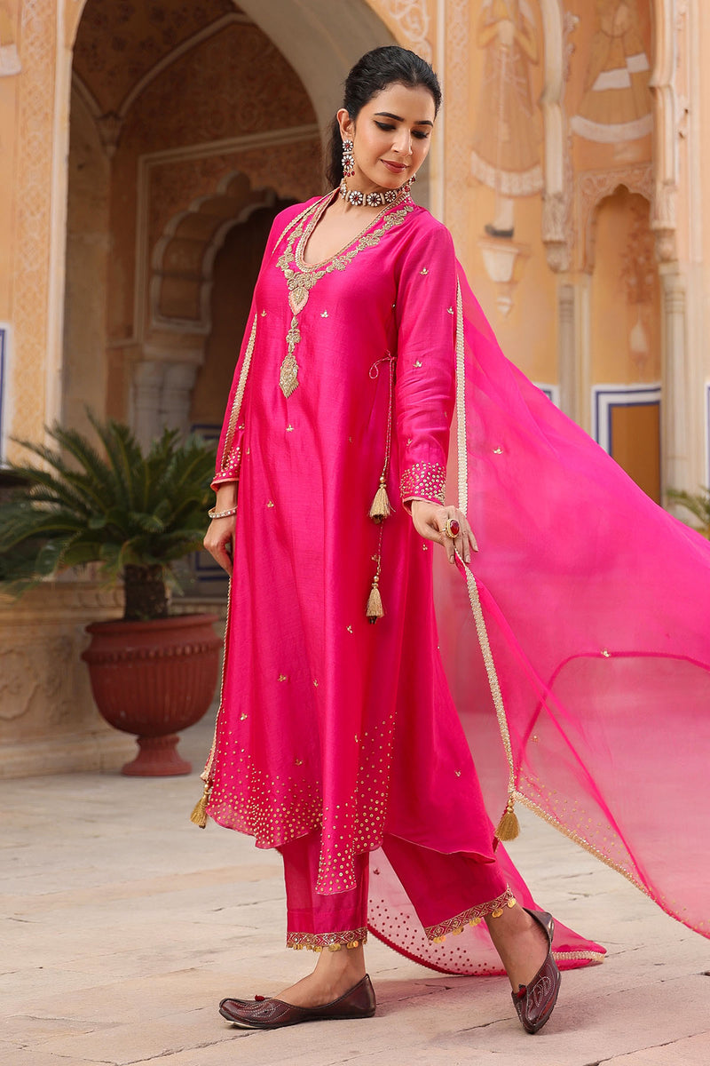 PAKEEZAH PAAN BUTA JODA HOT PINK