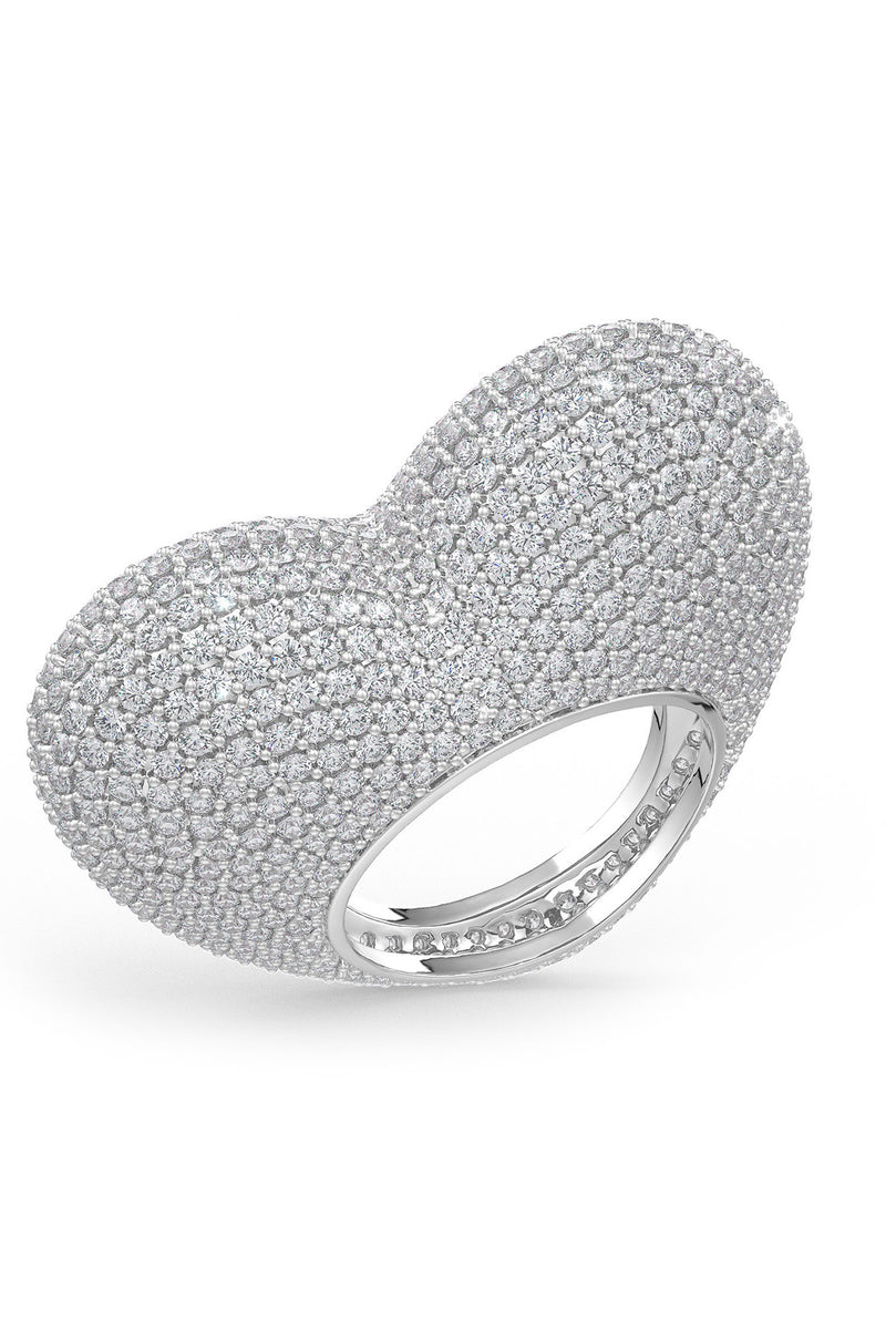 The Love ring in silver crystals