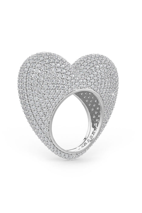 The Love ring in silver crystals