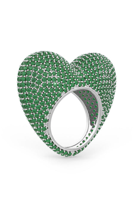 The love ring in emerald green.