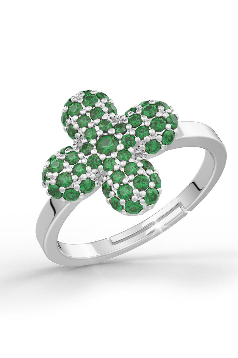Bella Midi ring in green crystals
