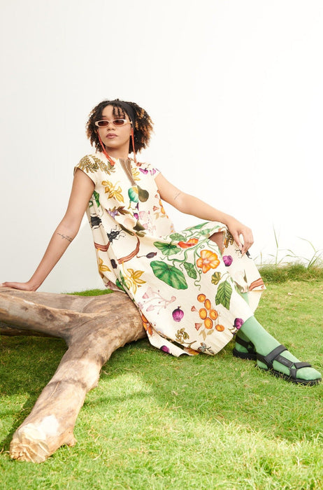 Grandma Print A-line Dress