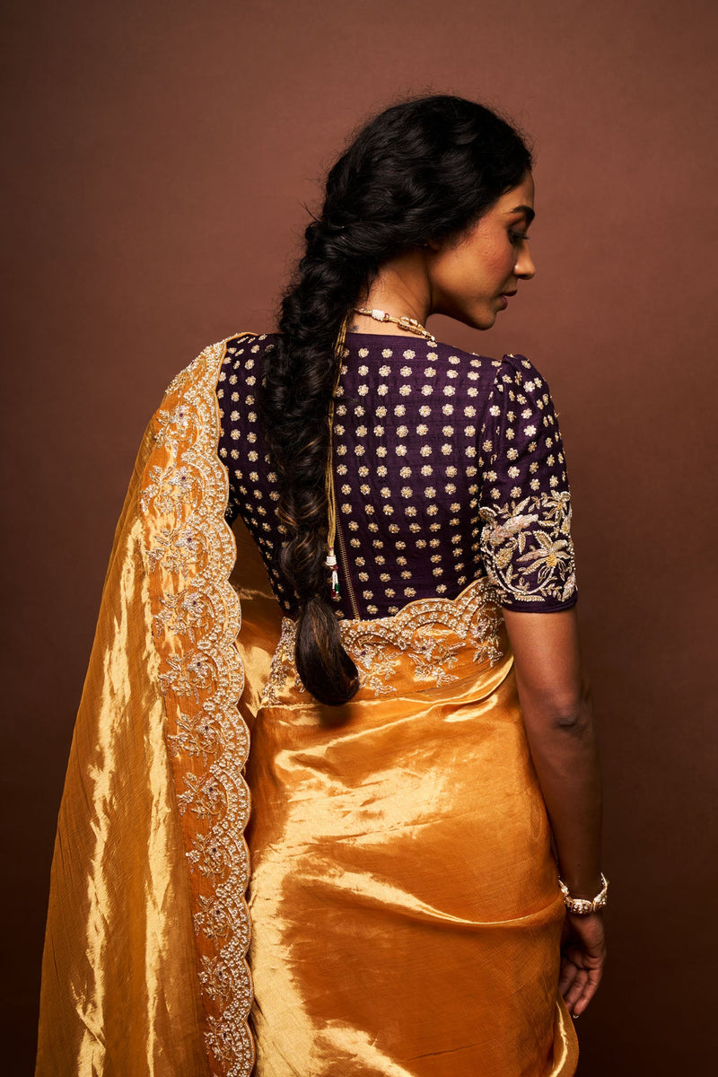 Umika raw silk blouse - Sunset yellow