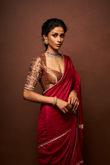 Varna saree and blouse - Maroon