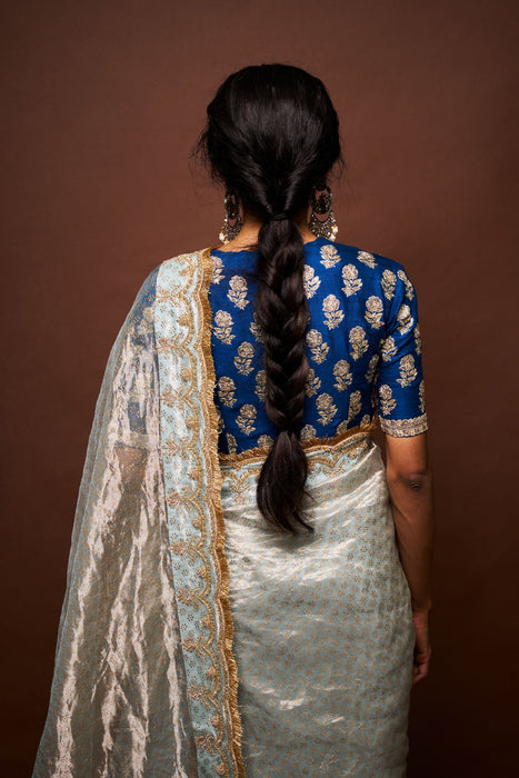 Trishi rawsilk blouse - Cobalt blue