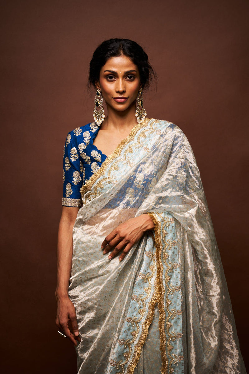 Trishi rawsilk blouse - Cobalt blue