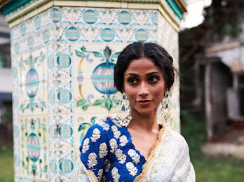 Trishi rawsilk blouse - Cobalt blue