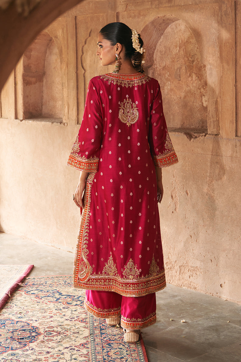 SUMAIRA - HOTPINK LONG KURTA WITH PALAZZO AND DUPATTA