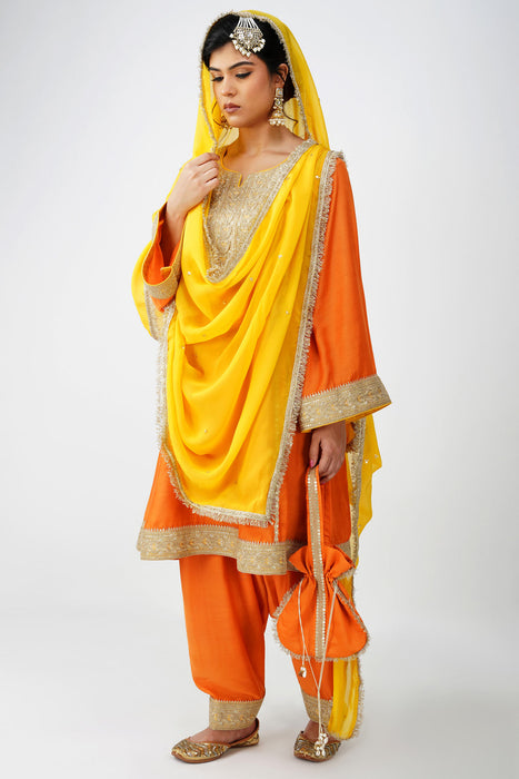 Saffron Royal Heritage Suit Set