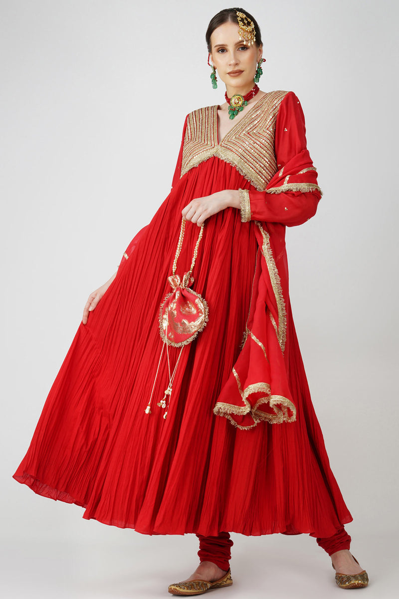 Scarlet Heritage Anarkali Set