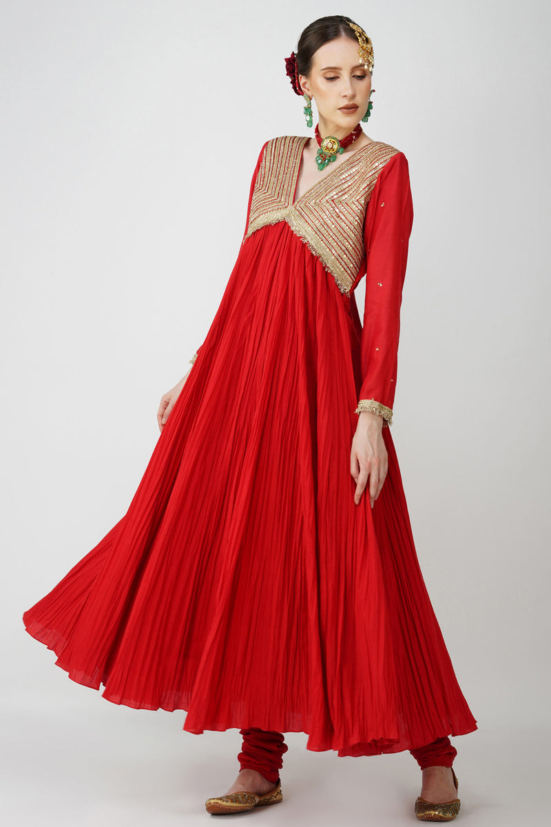 Scarlet Heritage Anarkali Set