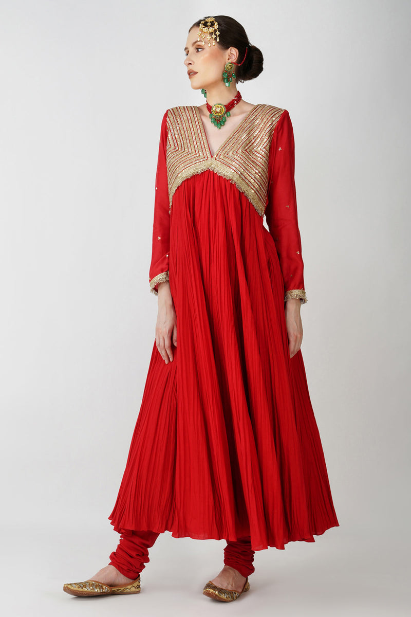 Scarlet Heritage Anarkali Set