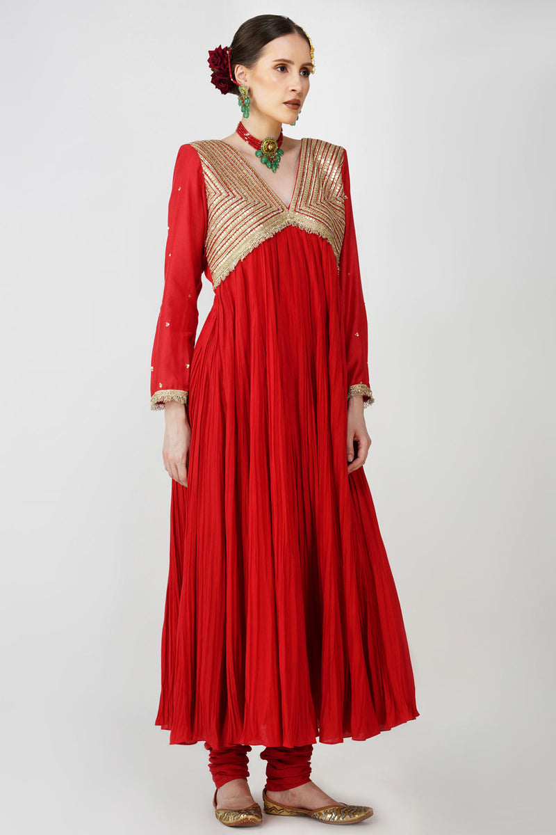 Scarlet Heritage Anarkali Set